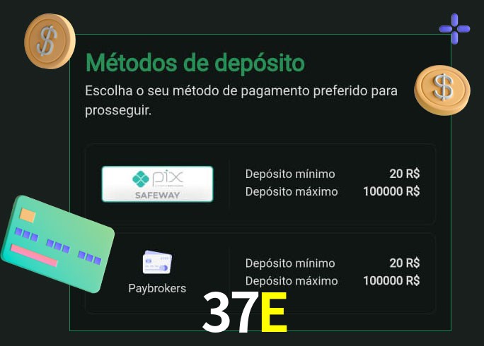 O cassino 37E oferece uma grande variedade de métodos de pagamento